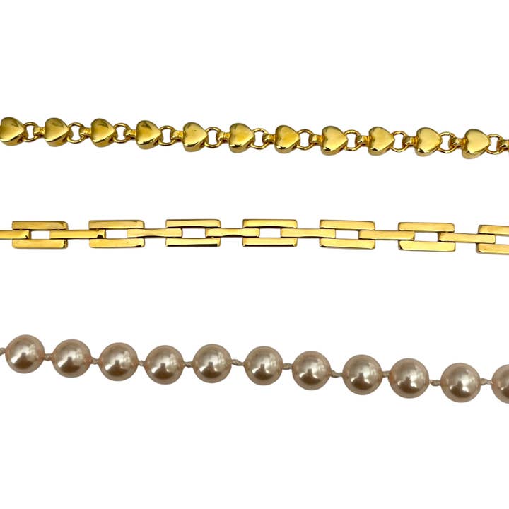 The Sage Vintage - Wholesale Jewelry Set - Pearl Hearts Bracelet Bundle1