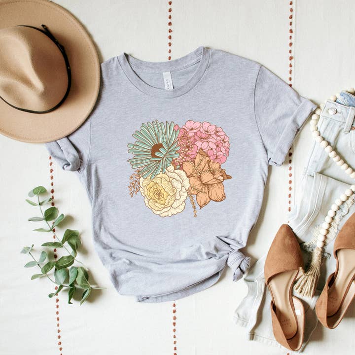 Colorful Flower Bouquet | Short Sleeve Graphic Tee for wholesale by Olive And Ivory Wholesale