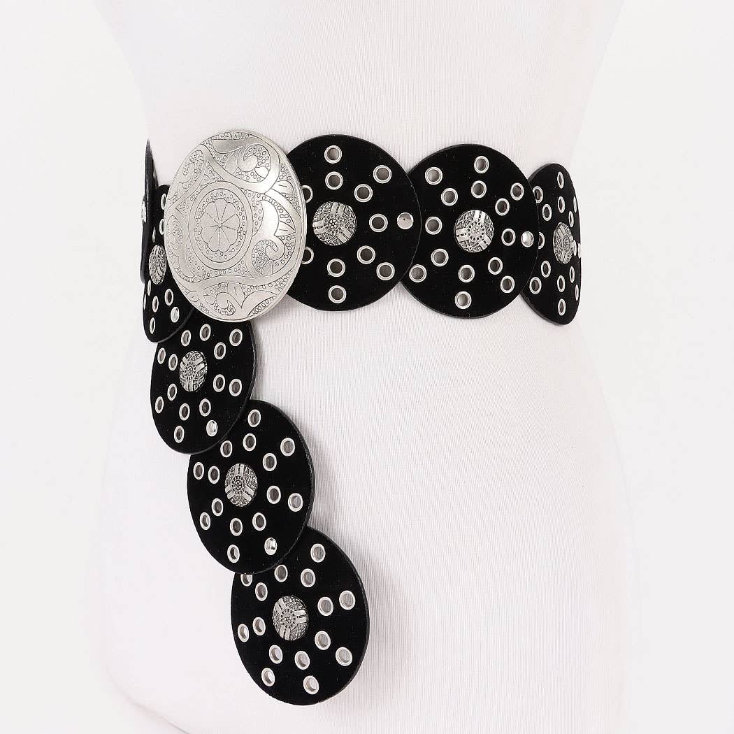 3AM BY H&D ACCESSORIES - Wholesale Belt - Women's - Faux Leather Disc Belt1