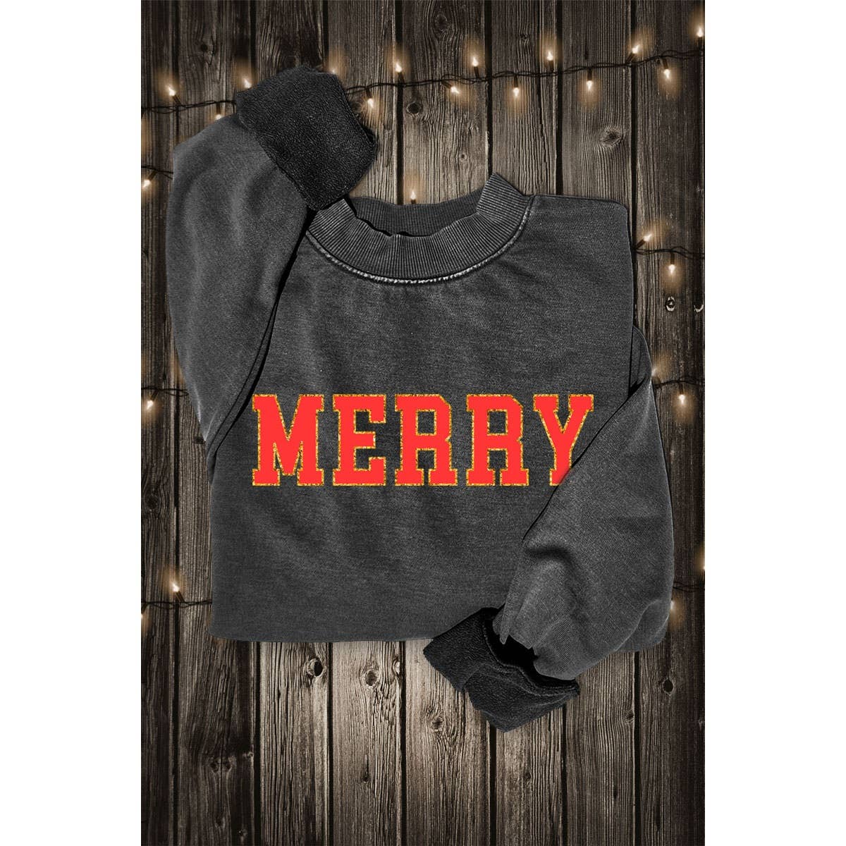 HRTandLUV - Wholesale Sweatshirt - Dames - MERRY GLITTER MINERAL GRAPHIC SWEATSHIRTS1