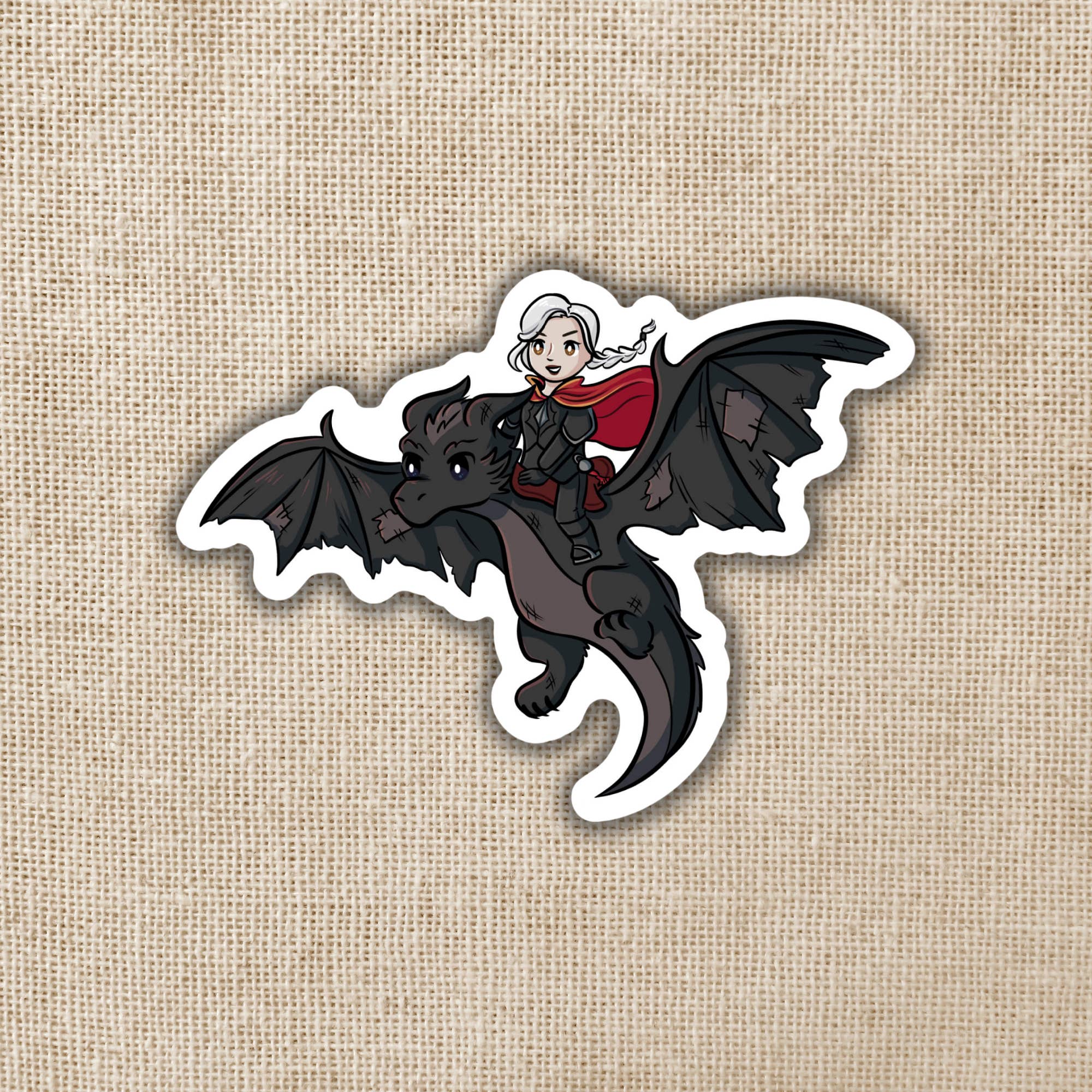 Kingdom of Threads - Wholesale Sticker - Manon Riding Abraxos Sticker | Throne of Glass Inspired