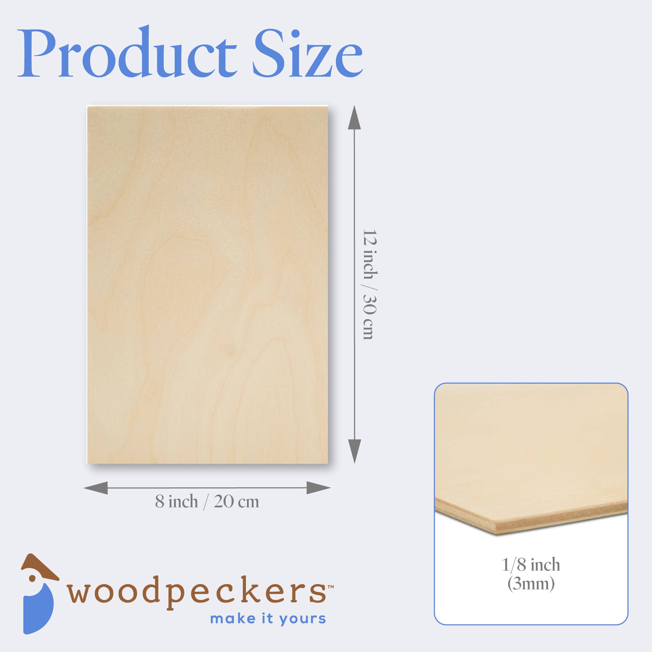 Woodpeckers Crafts - Wholesale DIY Craft Kit - Baltic Birch Plywood (Choose Your Size)19
