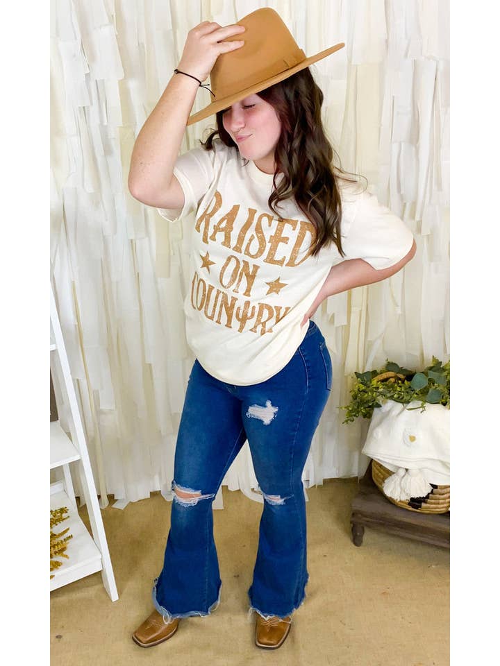 Sugar Stitch - Wholesale Screen Printed T-Shirt - Women's - Raised on Country T-Shirt4