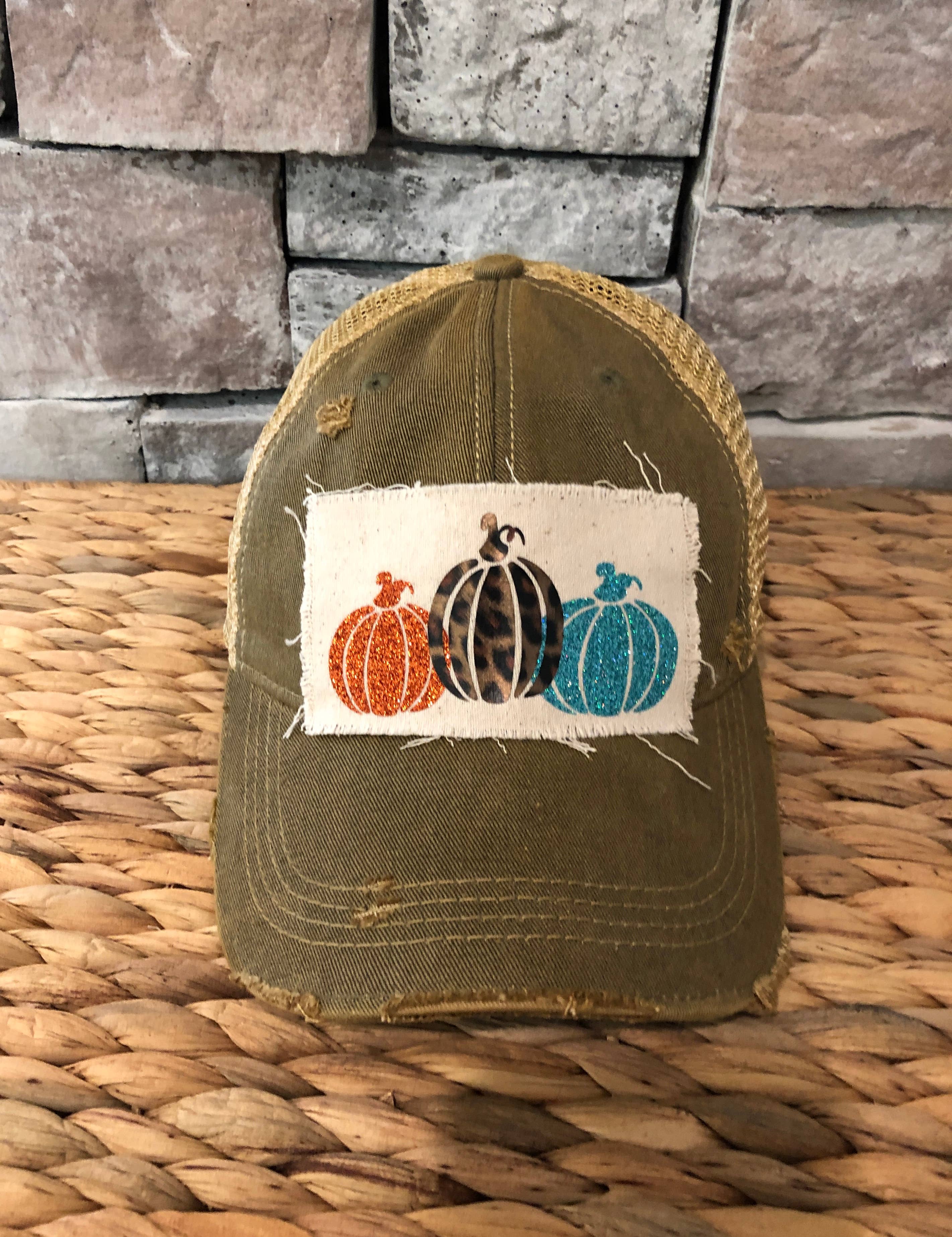 BohoGroove - Wholesale Trucker Hat - Women's - Pumpkin Hat, Leopard Pumpkin, Fall Hat25