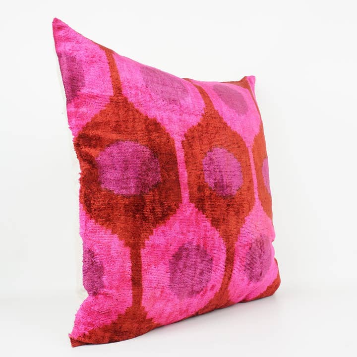 MD Home - Wholesale Throw Pillow Cover - HANDMADE- IKAT SILK/VELVET PILLOWCASE 20"x20"2
