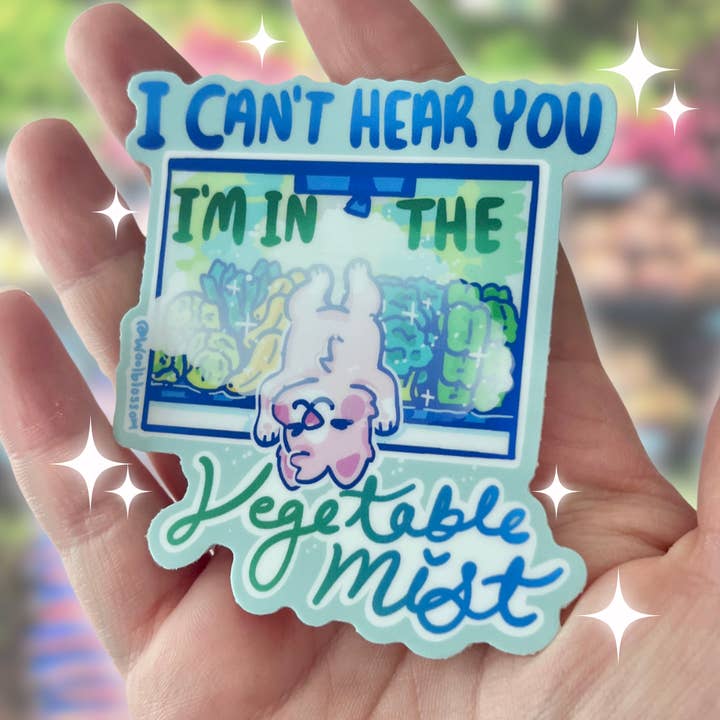 Dans Le Chiot de Brume Végétale ~ Autocollant pour la vente par Woolblossom