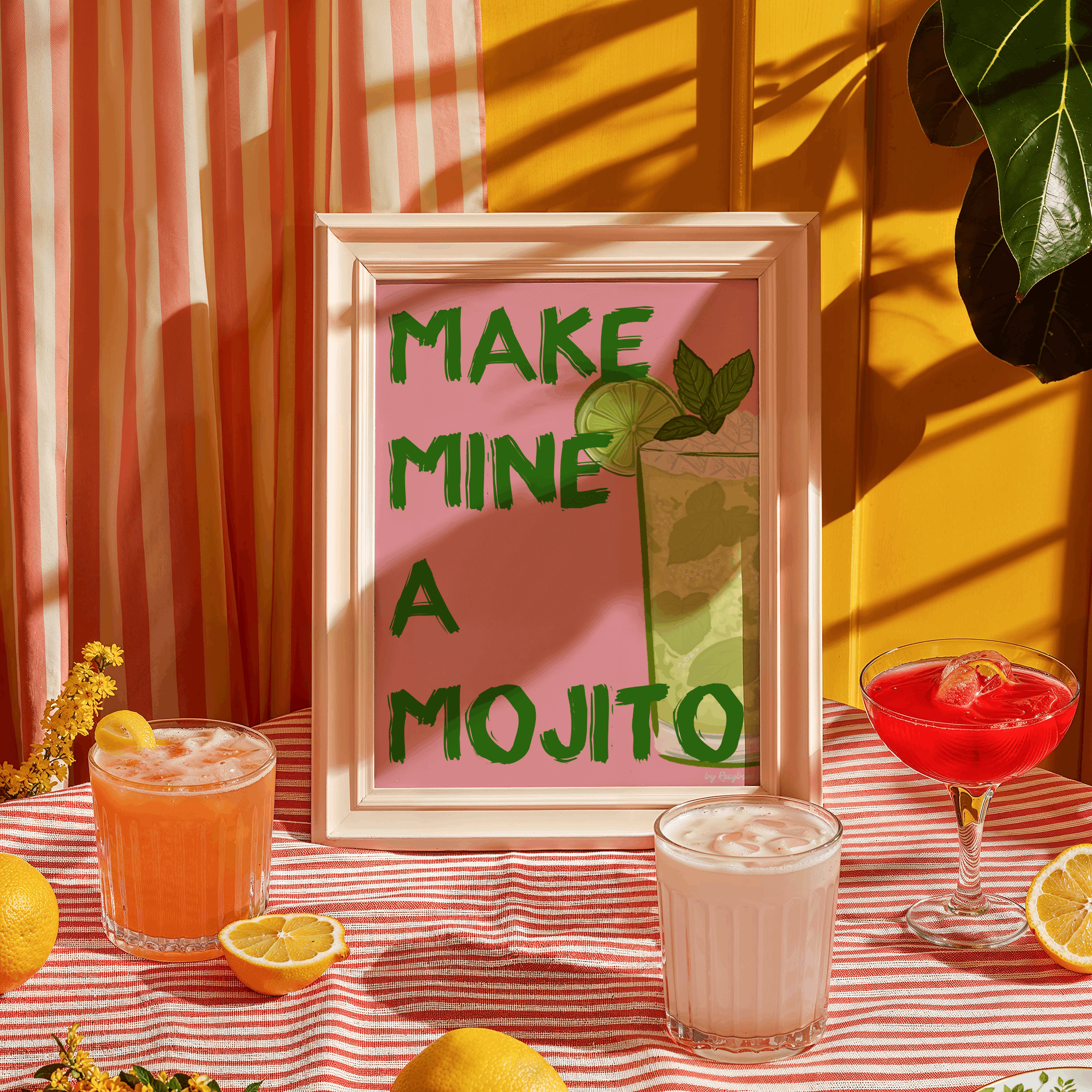 by Rosybum - Wholesale Art Print - Make Mine A Mojito - Mojito Cocktail Wall Art Poster Print5