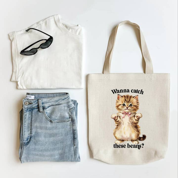 Mugsby - Wholesale Tote Bag - Women's - Cat Lover Tote, Funny Tote Bag, Shoulder Bag, Book Bag