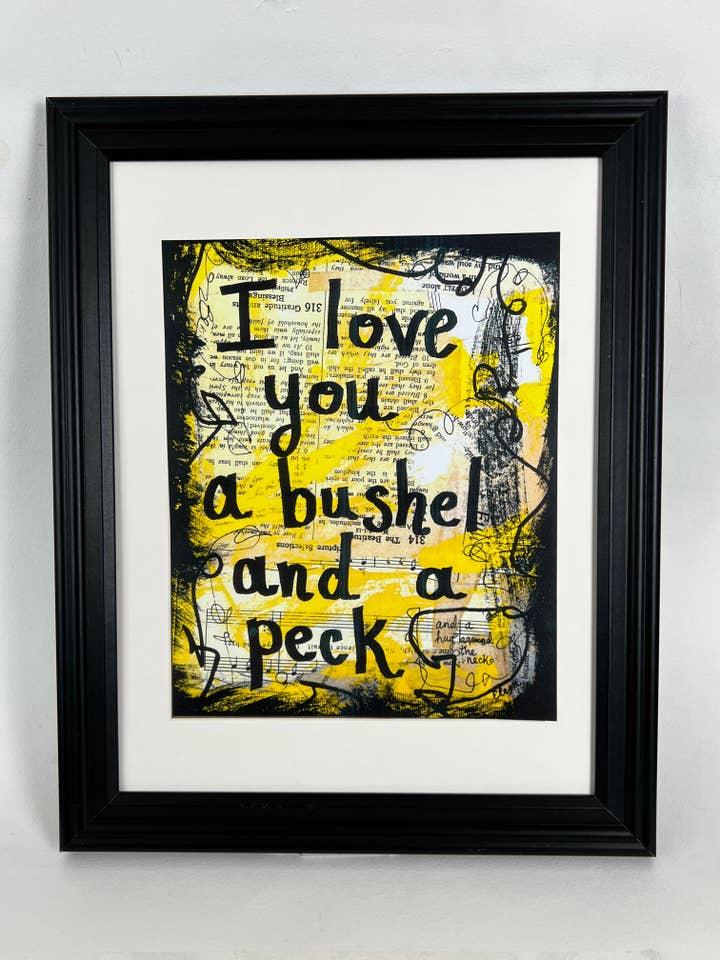 Stampa artistica musicale Broadway 'Bushel and a Peck' da Guys and Dolls per la vendita all'ingrosso da parte di Lexicon of Love Music Art