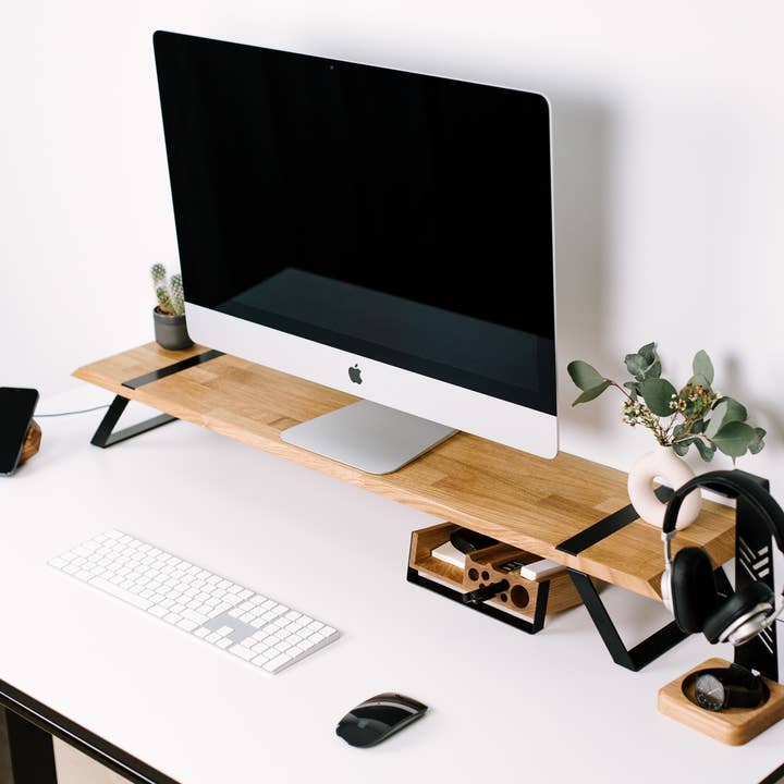 Halostands – wholesale Skrivbordshöjare – Stativ för dubbla bildskärmar, trä dubbla bärbara datorer, bildskärm2