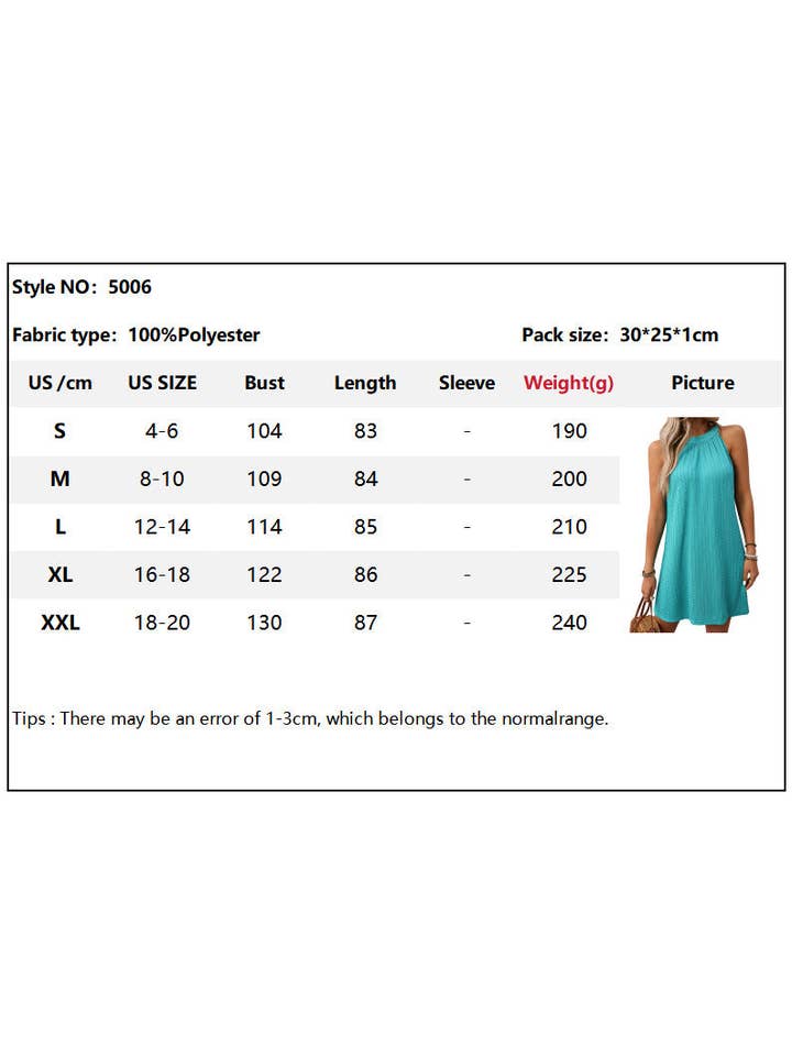 Lovesoft - Wholesale Dress - Women's - Solid Color Round Neck Hanging Neck Loose Sleeveless Dress Women15