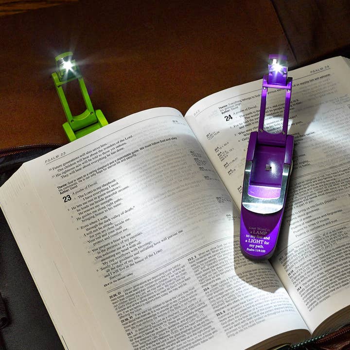 Christian Art Gifts - Wholesale Booklight - Book Light Purple Your Word is a Lamp Ps. 119:1053