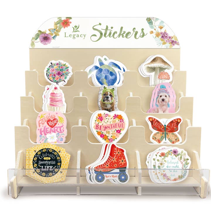 Espositore per adesivi per la vendita all'ingrosso da parte di Legacy