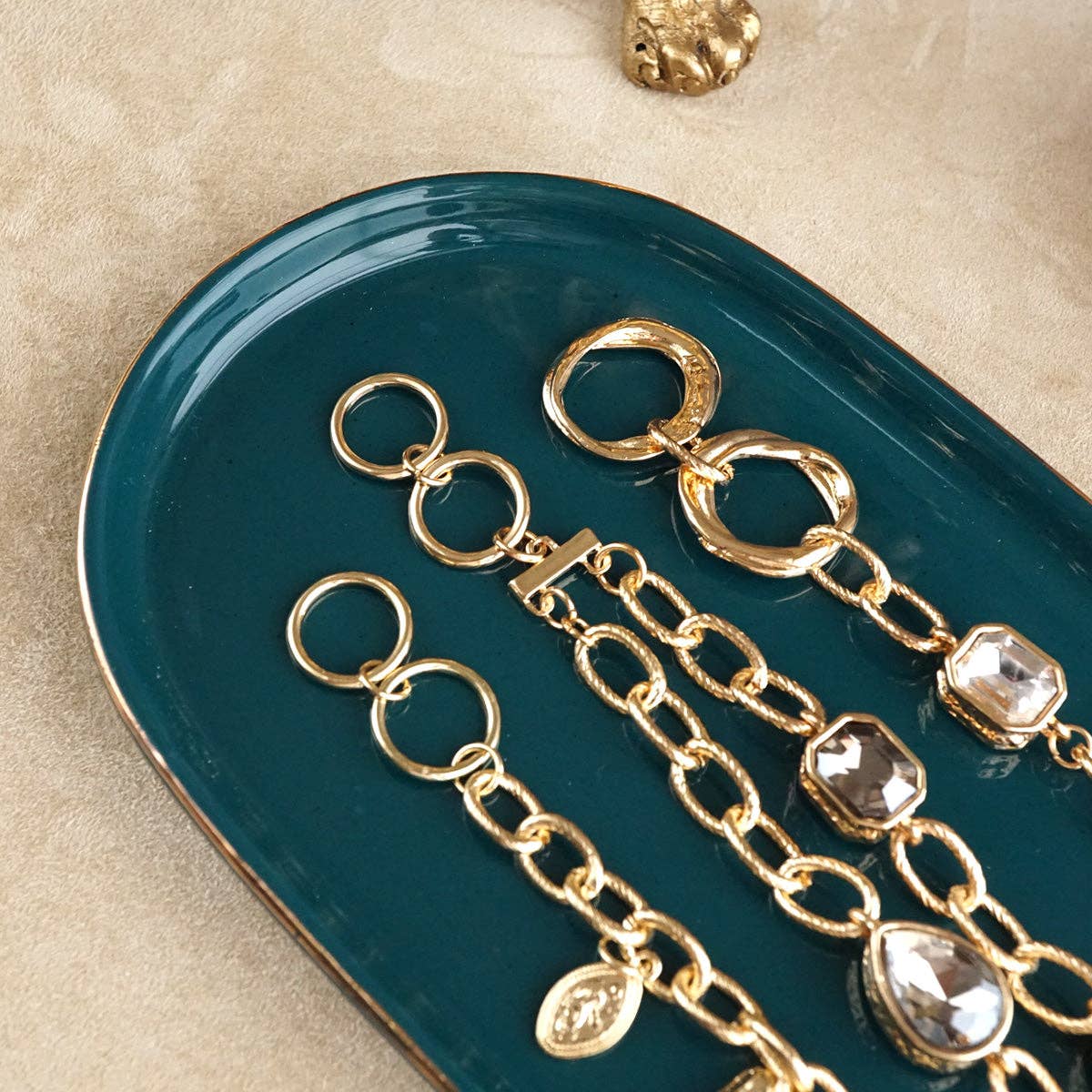 PennyLine inc - Vente Bracelets maillon et chaîne - Brilliant Bond – Bracelets à maillons avec cristaux réfléchissants9