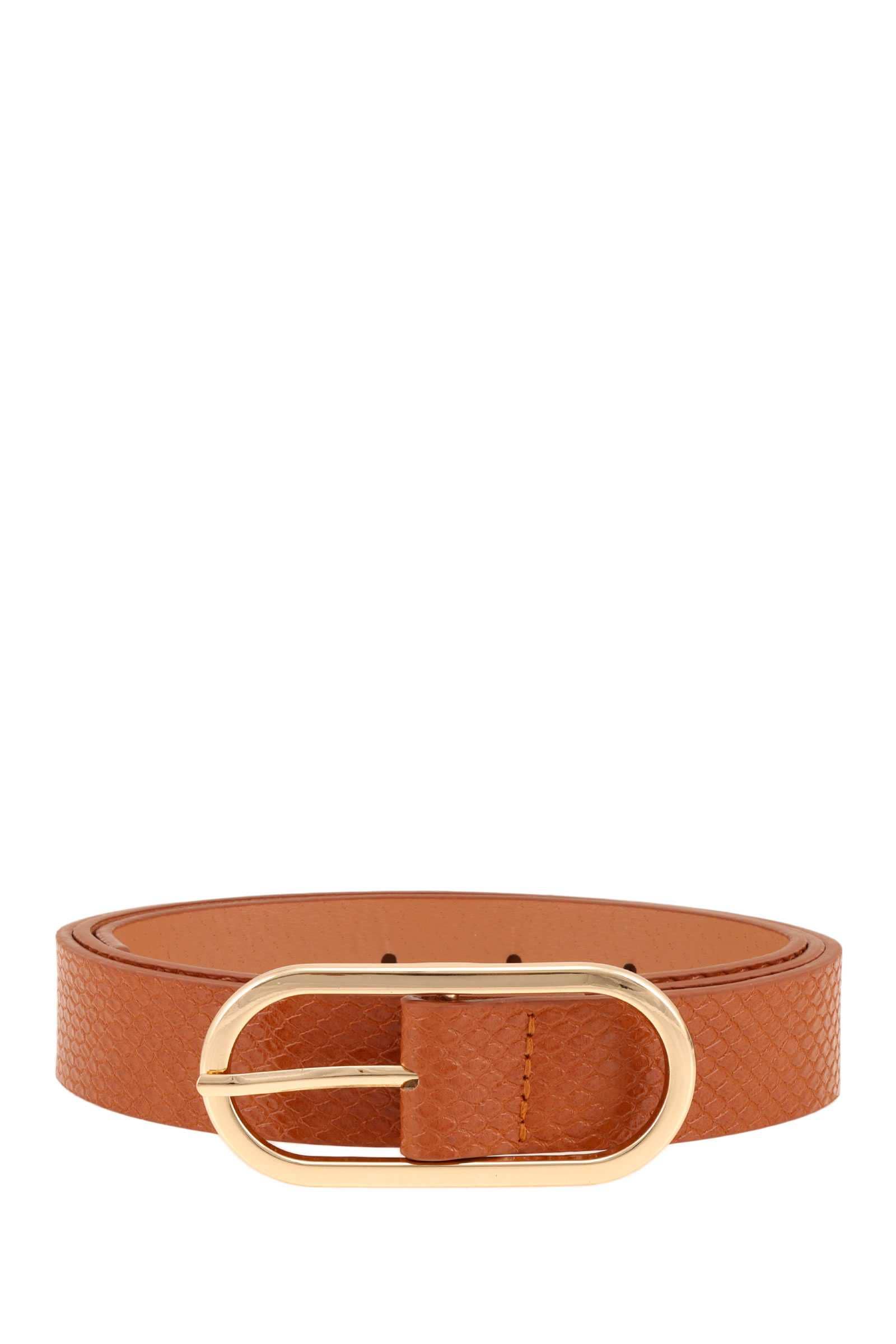 anbfashion – wholesale Belt – Women's – Boxy Oval Buckle Snake Belt 70164
