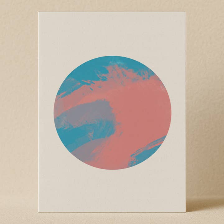 Hverdagskort og kuvert – "Mellem Dage" (Teal Malerisk Vask) for engroshandel hos Karte Design Berlin