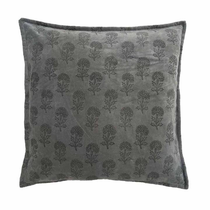 Timeless square printed gray cushion 45x45cm for wholesale by Opjet Paris