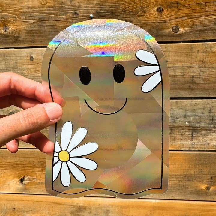 Ghostie Suncatcher Sticker for wholesale by My Sparkling Emporium