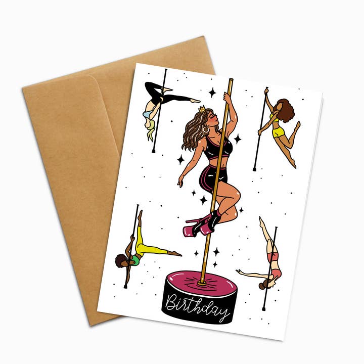 Sole Inspired - Vendita all'ingrosso Biglietti di auguri generici - Biglietto di Buon Compleanno Pole Dance