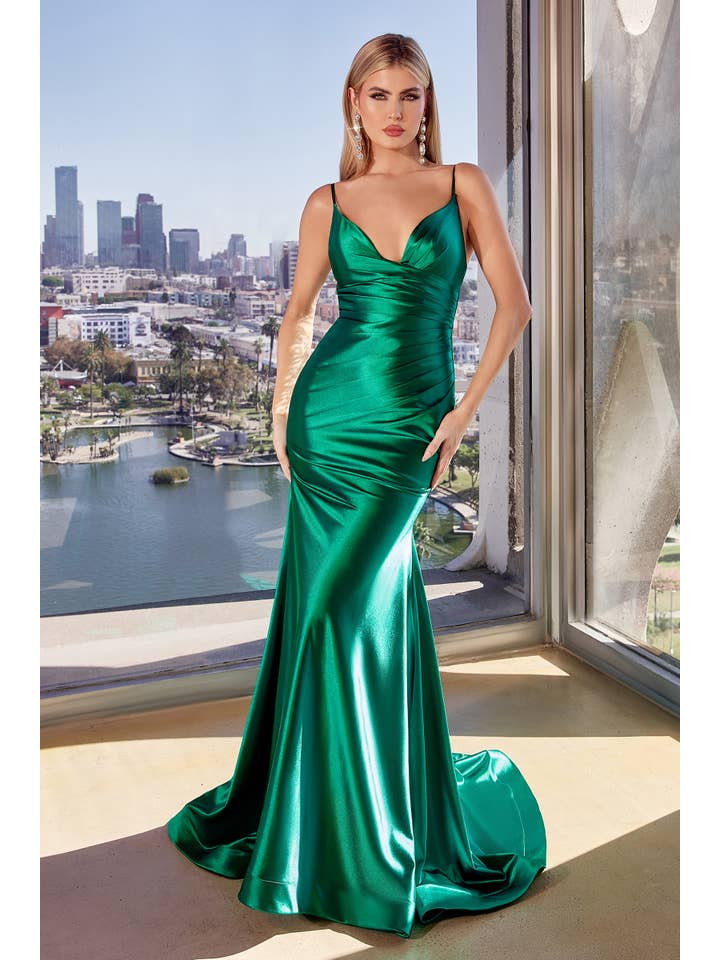 Ladivine by Cinderella Divine - Wholesale Gown - Women's - FITTED STRETCH SATIN GOWN