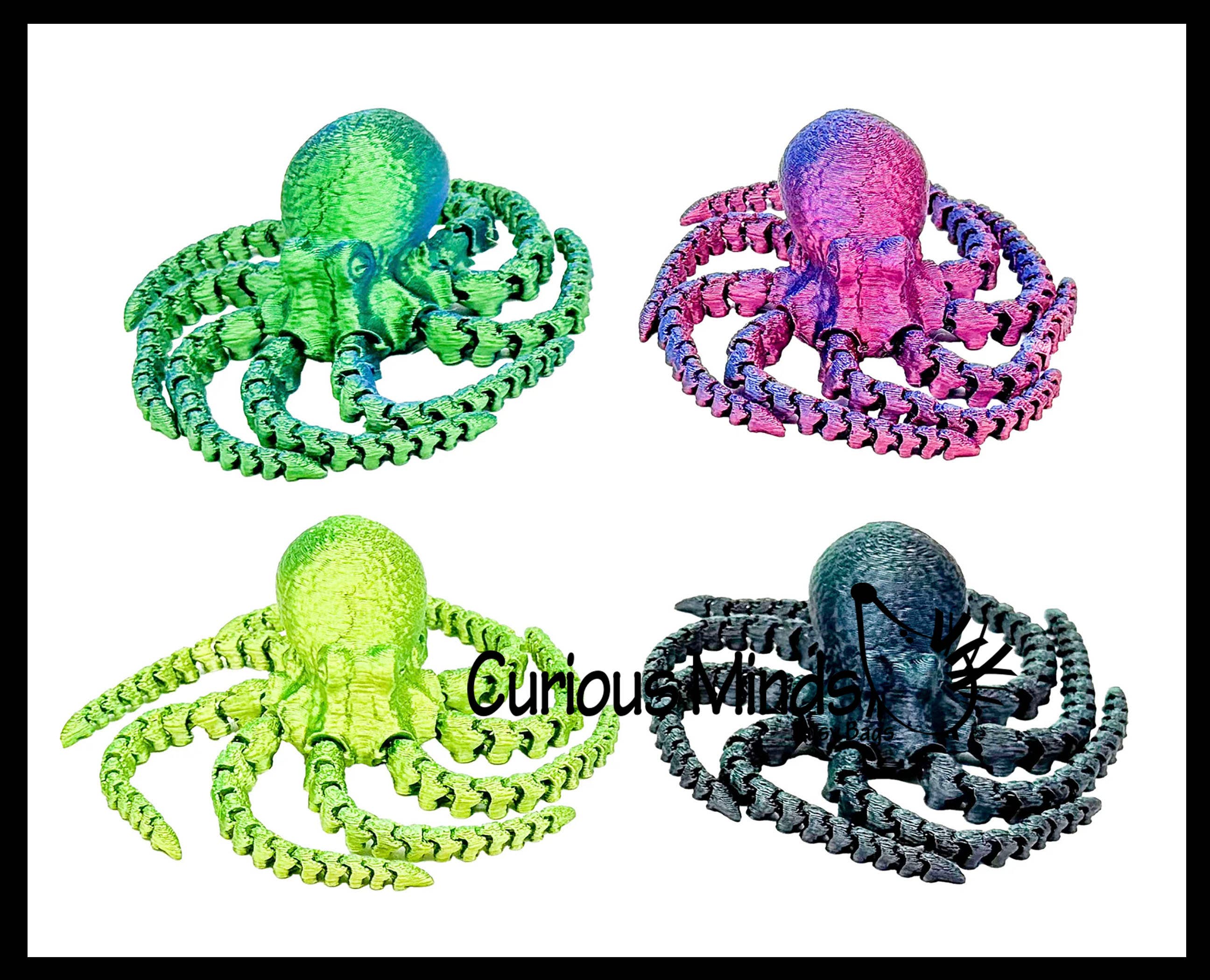 Curious Minds Toys - Wholesale Fidget Toy - Kids - 1 - 3D Printed Octopus Wiggle Articulated Jointed Moving Fid11