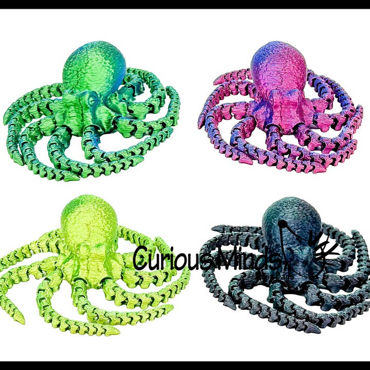 Curious Minds Toys - Wholesale Fidget Toy - Kids - 1 - 3D Printed Octopus Wiggle Articulated Jointed Moving Fid11