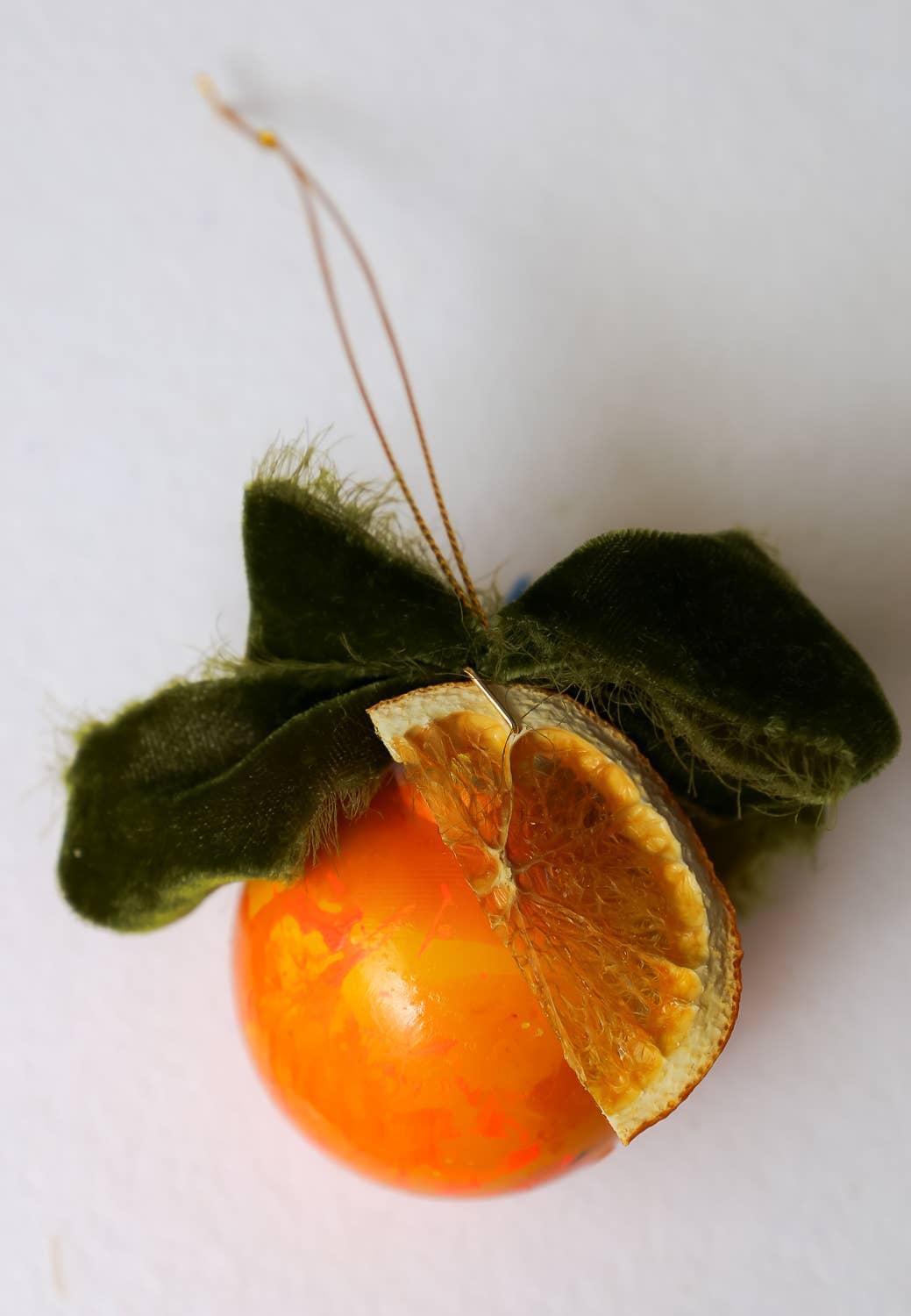 Kristin Cronic Studio - Wholesale Ornament - Orange Moss and Peel Painted Ornament | Hand painted9
