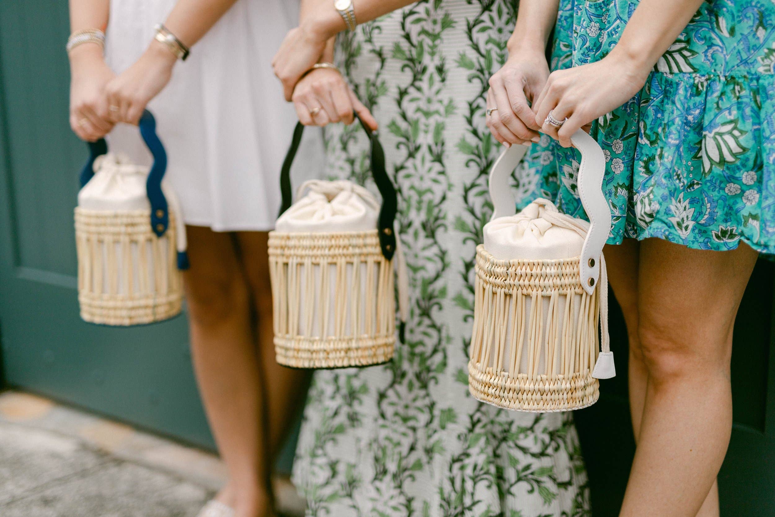 High crafty – wholesale Tote bag – Women's – Emily Woven Bucket Tote Bag – Vegan Leather & Reed Weave