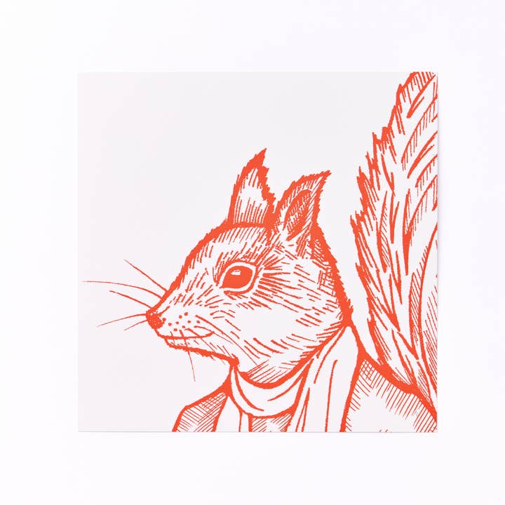 Fred Squirrel Mini Art Print for wholesale by Wild Things