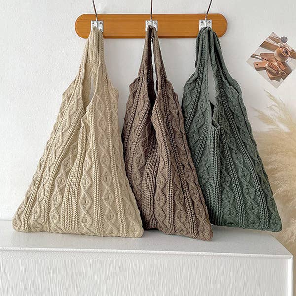 UZ Wholesale Store - Wholesale Tote Bag - Women's - Solid Color Woven Handbags