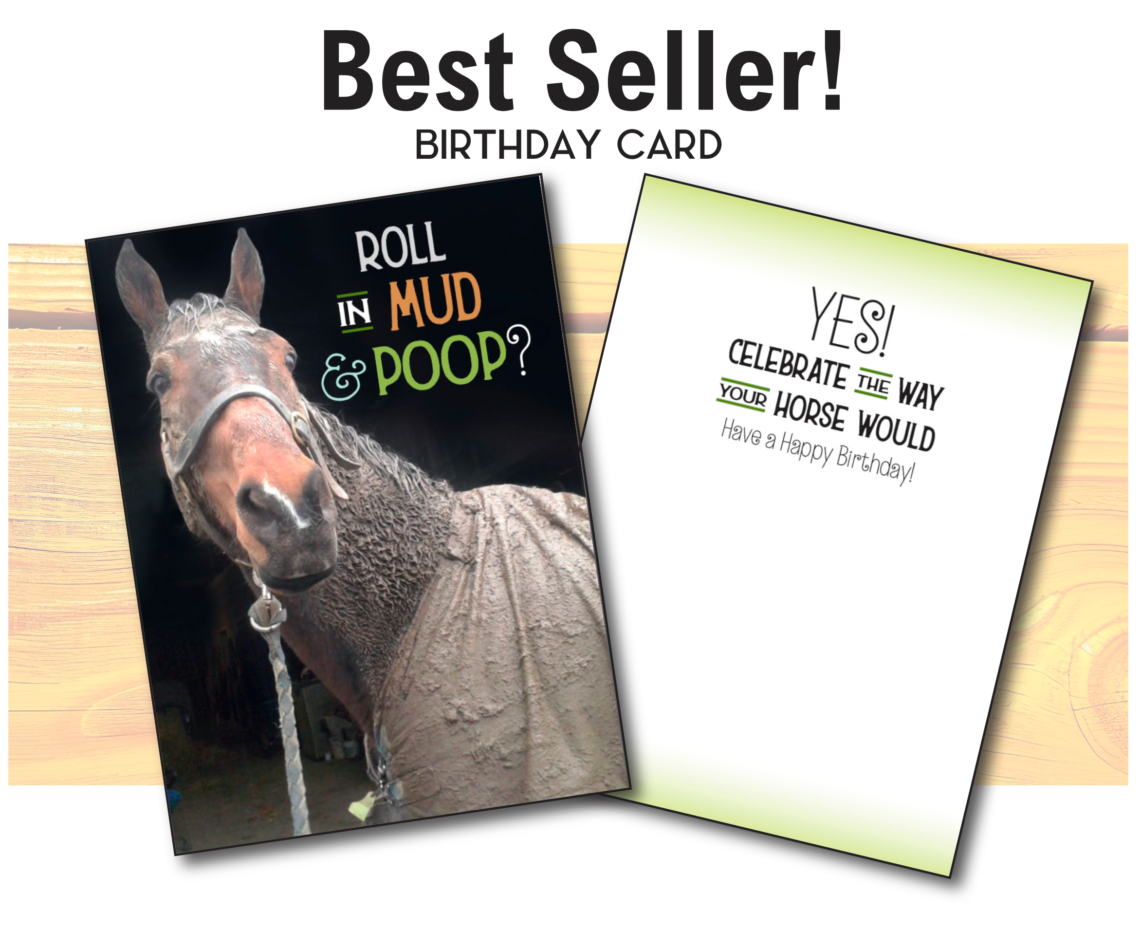 Horse Hollow Press - Wholesale Birthday Card - Horse Greeting Birthday Card / Roll in Mud & Poop / Funny 0
