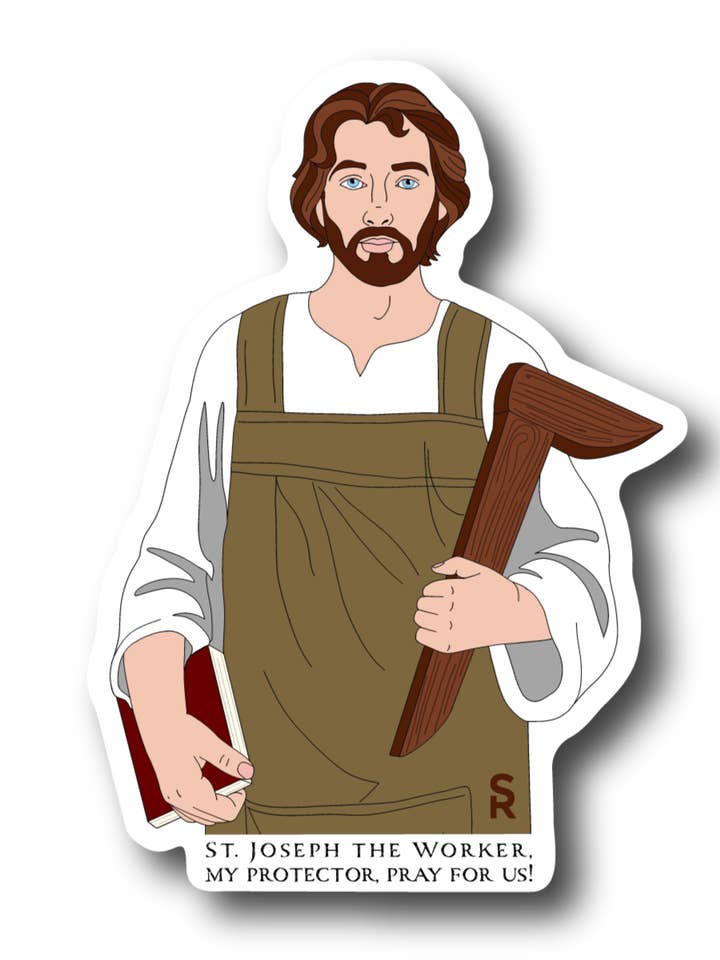 St. Joseph the Worker Sticker for wholesale by Sock Religious