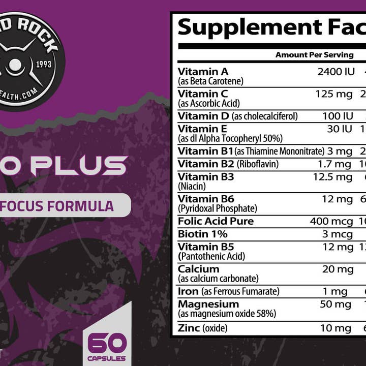 Hard Rock Health Stores - Wholesale Oral Supplement/Vitamin - Neuro Plus- Brain and Focus Formula2