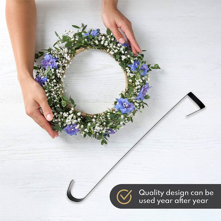 White Metal Wreath Hanger for Holiday Decor for wholesale on Faire4