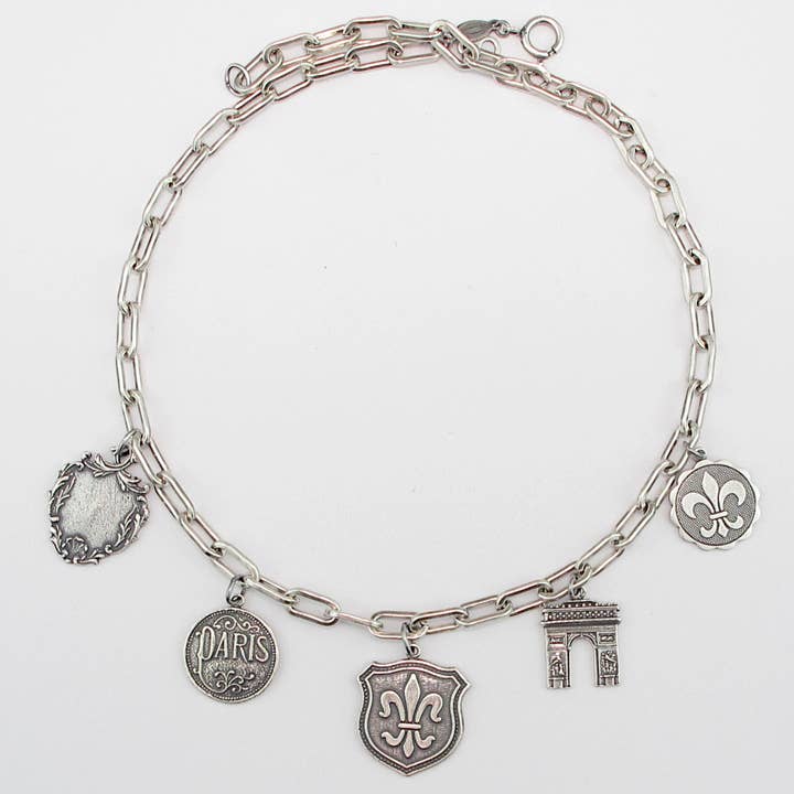 French Charm Necklace Silver for wholesale by La Vie Parisienne