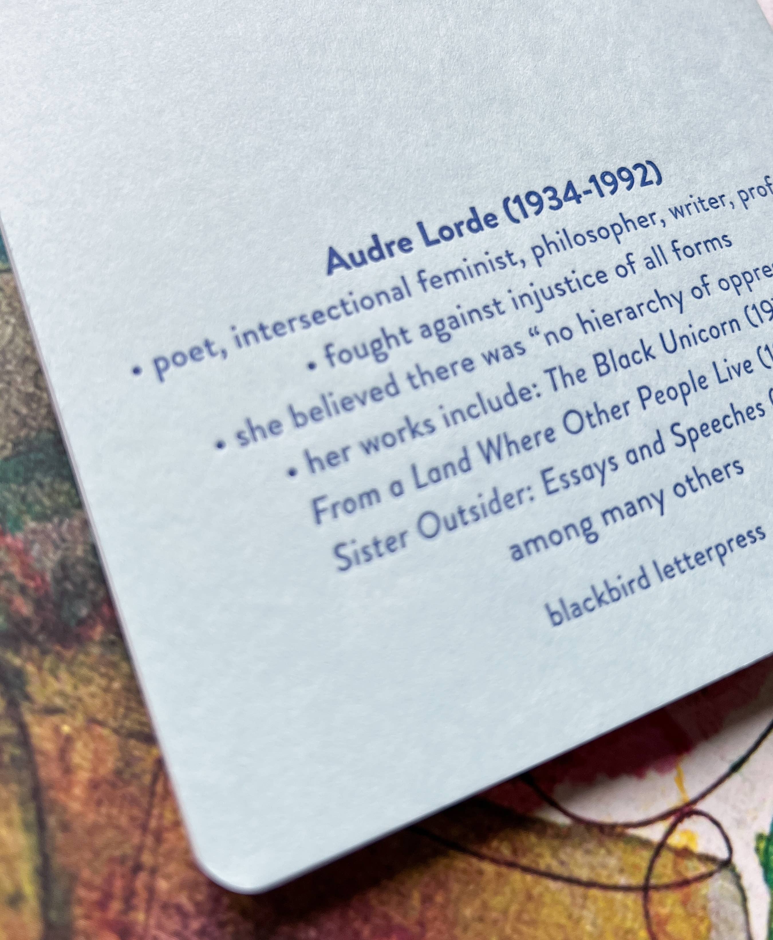 Blackbird Letterpress - Wholesale Notebook - Audre Lorde letterpress notebook4