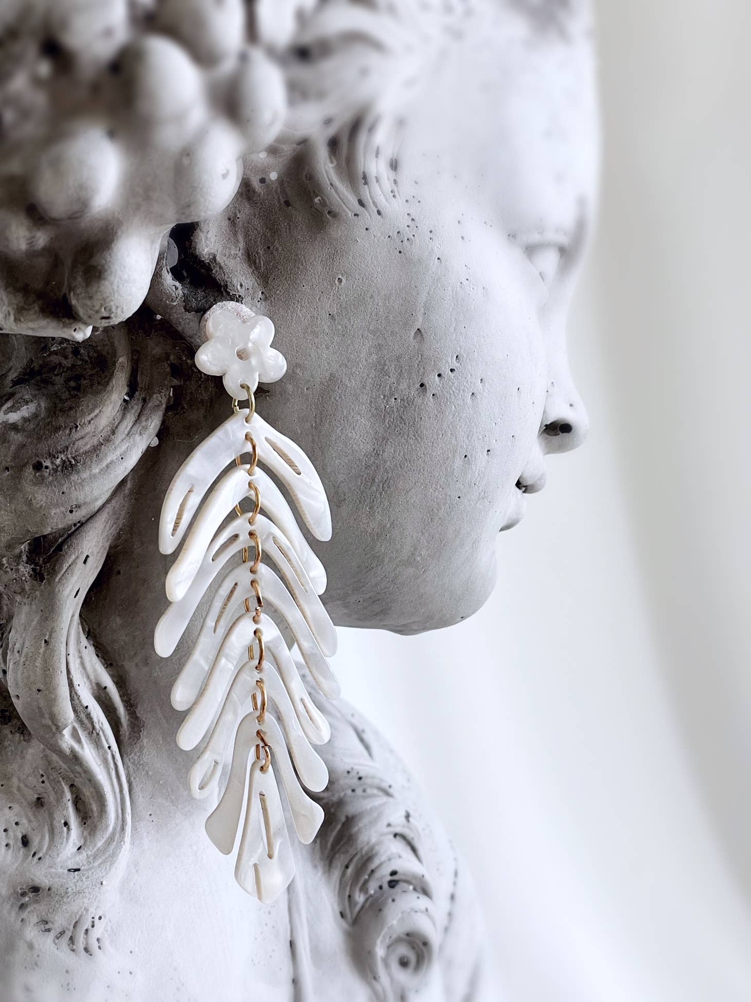 Pearl and Ivy Studio - Wholesale Dangle Earrings - Boho statement dangle earrings - feather frost1