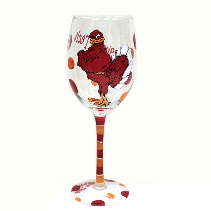 Jenkins Enterprises - Wholesale Wine Glass - Virginia Tech Hokies Drinkware Wine Glass0
