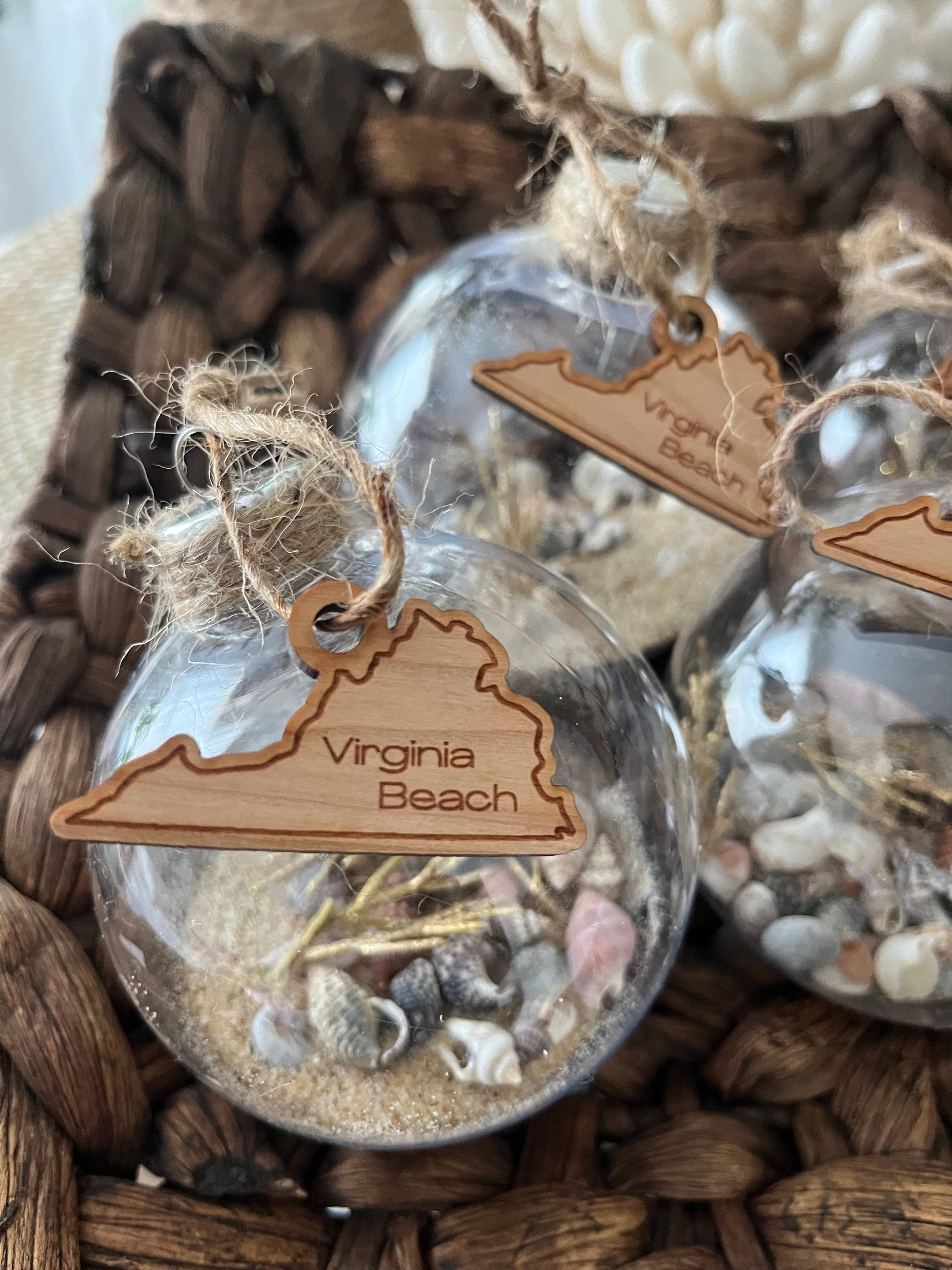 Salty Sea Company - Wholesale Ornament - Shell & Sand Filled Holiday Ball Ornament3