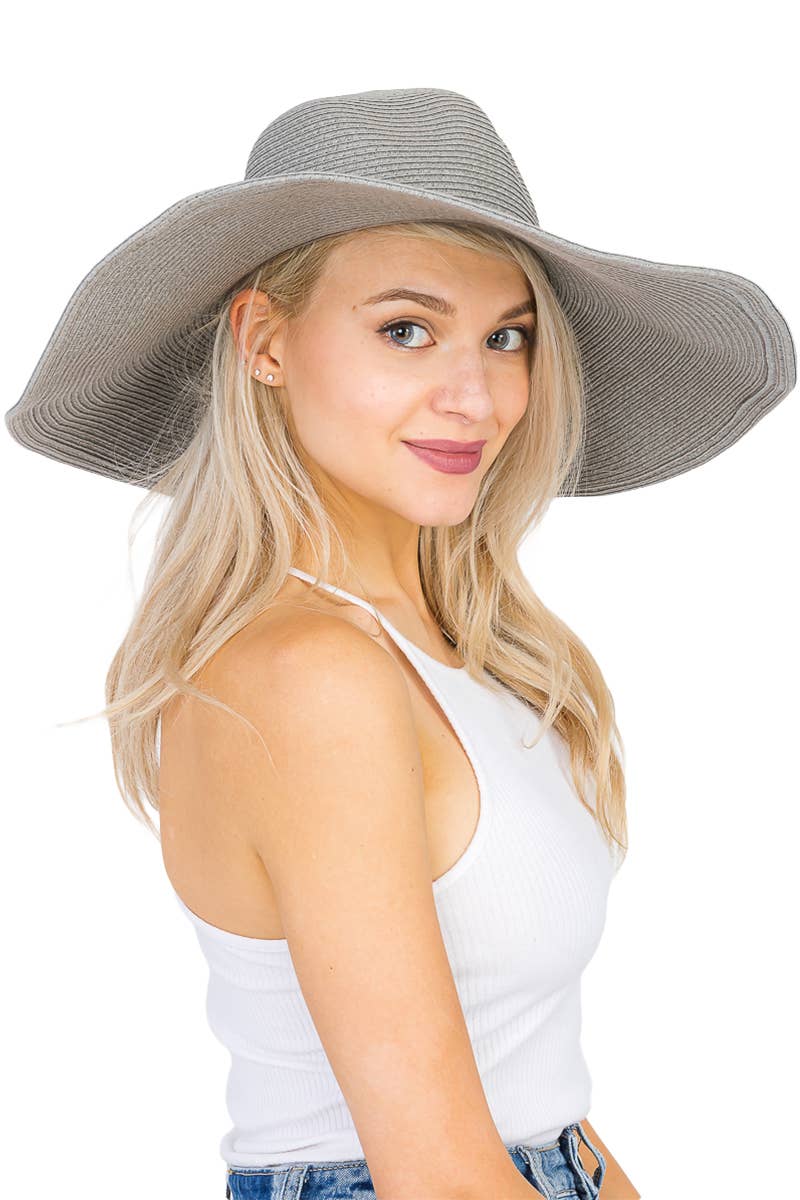 Cap Zone - Wholesale Straw Hat - Women's - Wire Brim Straw Beach Sun Hat12