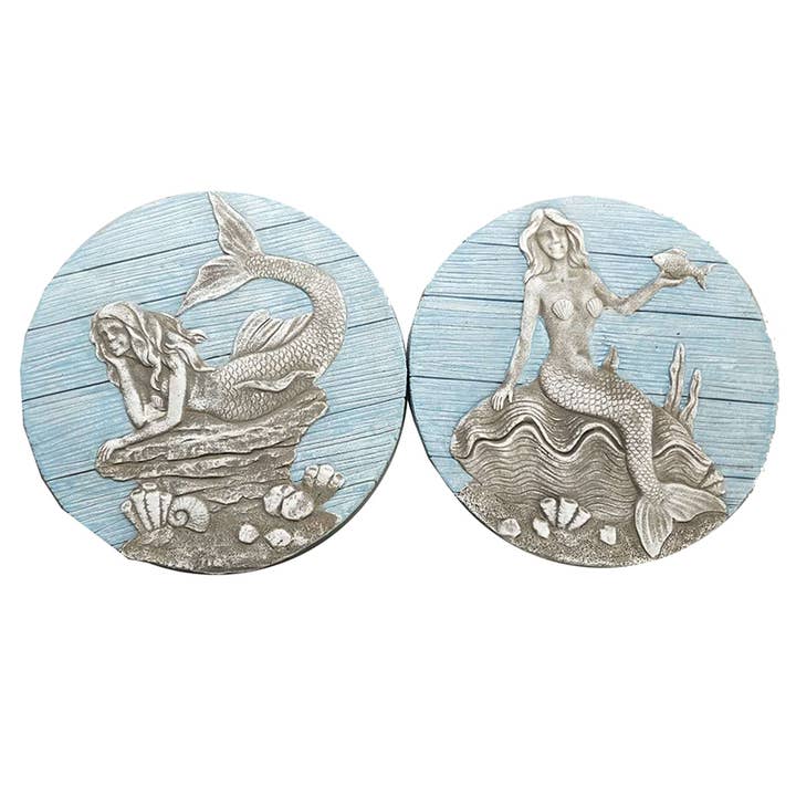 Mermaid Stepping Stones - 10" - 2 Assorted - Garden for wholesale by CB Home Collection