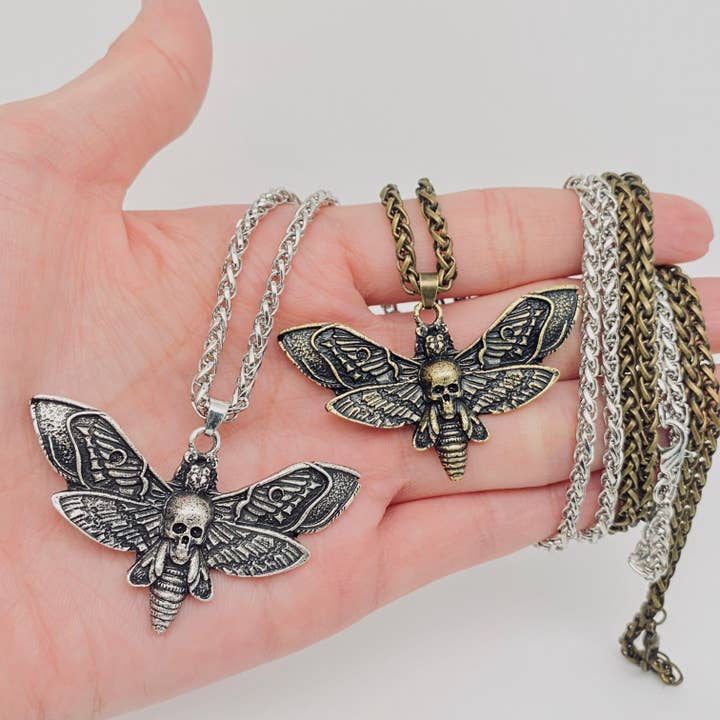 Men's Skull Moth Pendant Necklace - MJ for wholesale by Mio Queena