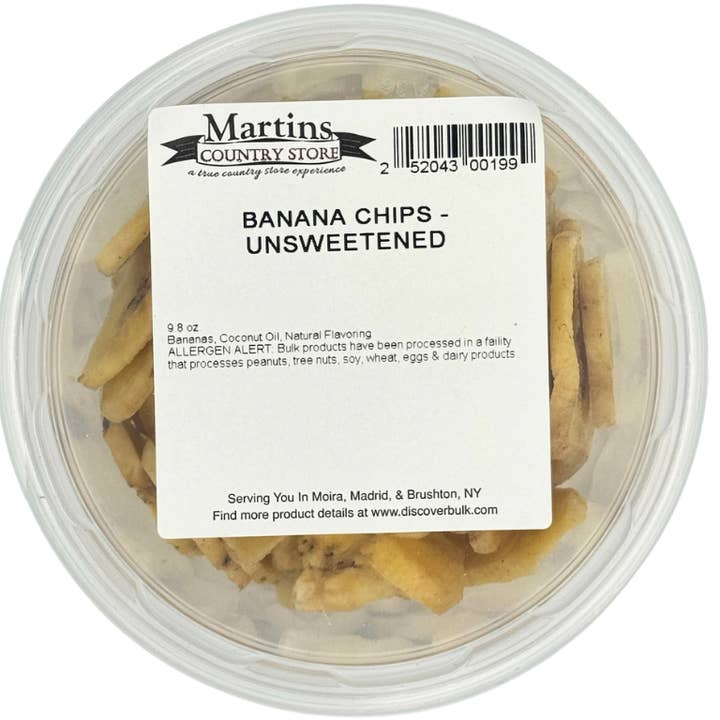 Martin's Country Store LLC - Wholesale Dried/Dehydrated Fruit - UNSWEETENED BANANA CHIPS 9.8oz