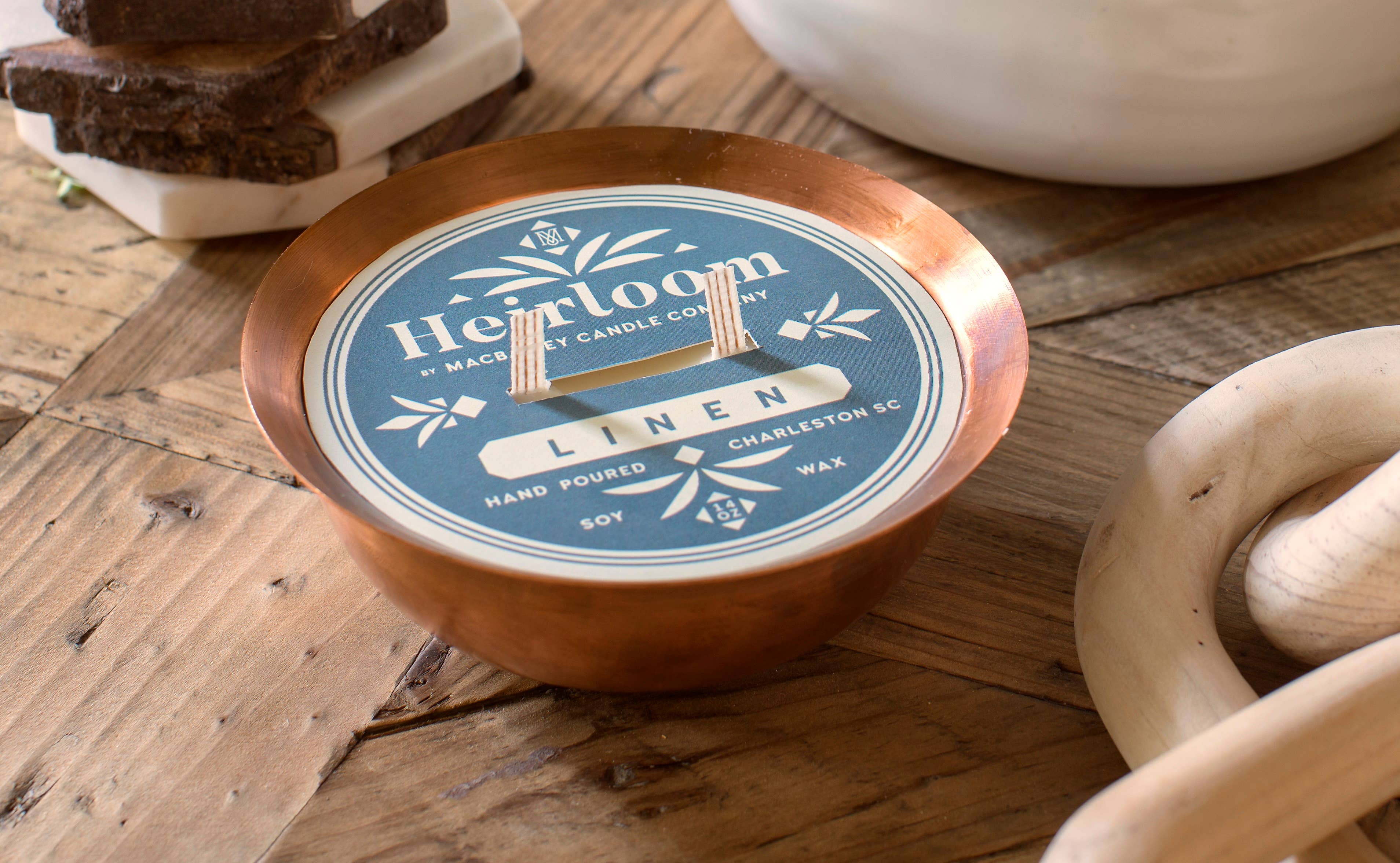 MacBailey Candle Company - Wholesale Jar/Filled Candle - Copper Kettle- Linen0