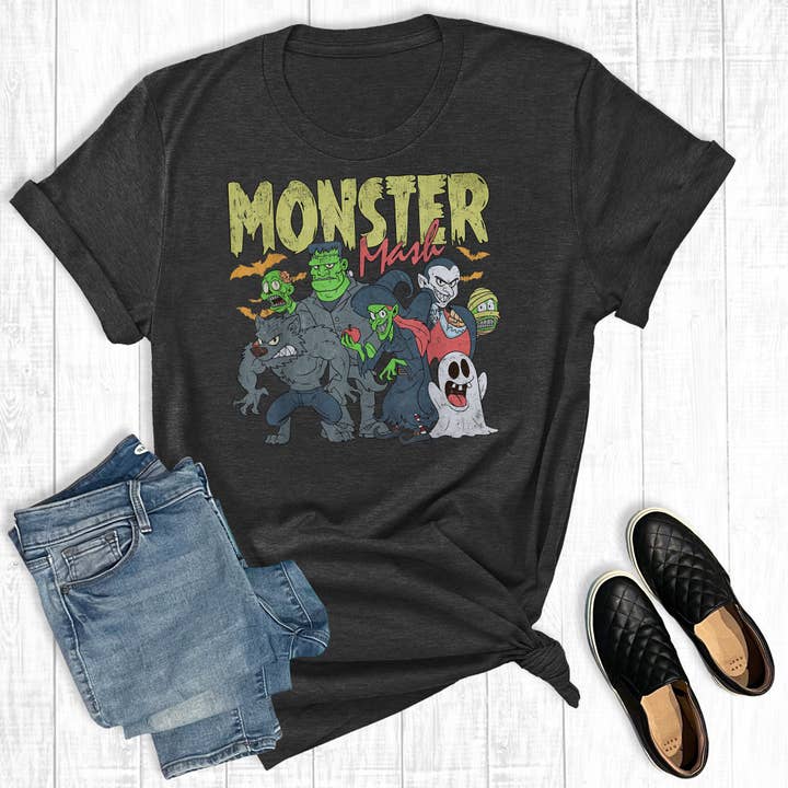 Retro Halloween Monster Mash Graphic Tee for wholesale by The Way Down South