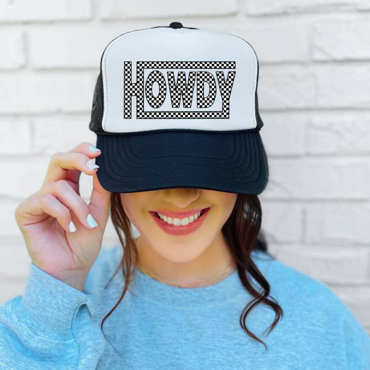 Checker Howdy Sort - Western Truckerhat for engroshandel hos Western Wholesale