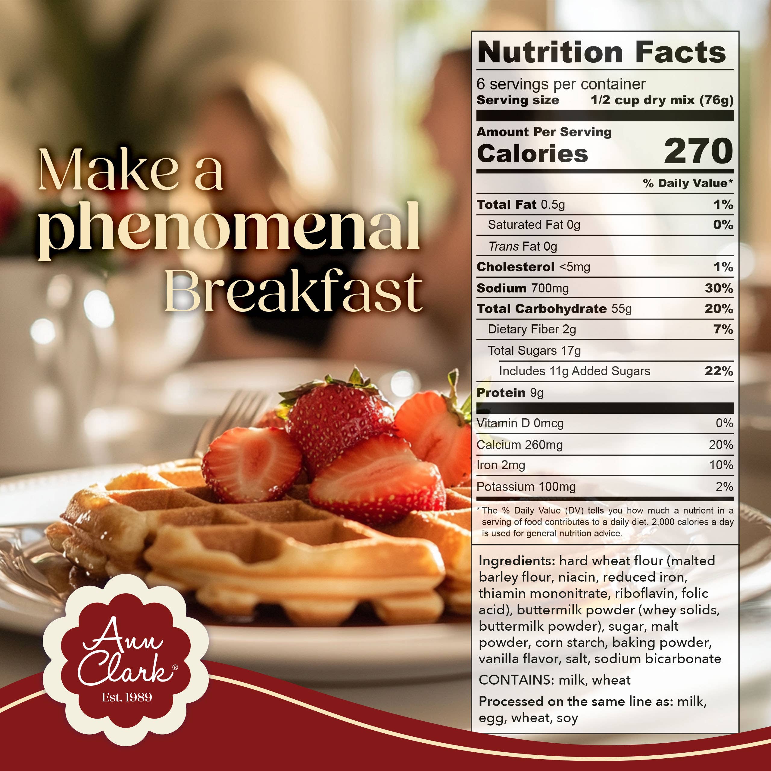 Ann Clark - Wholesale Waffle Mix - Ann Clark Belgian Waffle Mix, 16 oz1