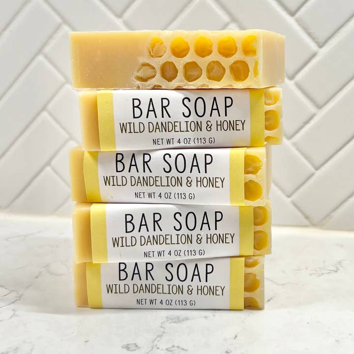Bar Soap, Wild Dandelion & Honey, all natural, 4 oz for wholesale by Beedandy