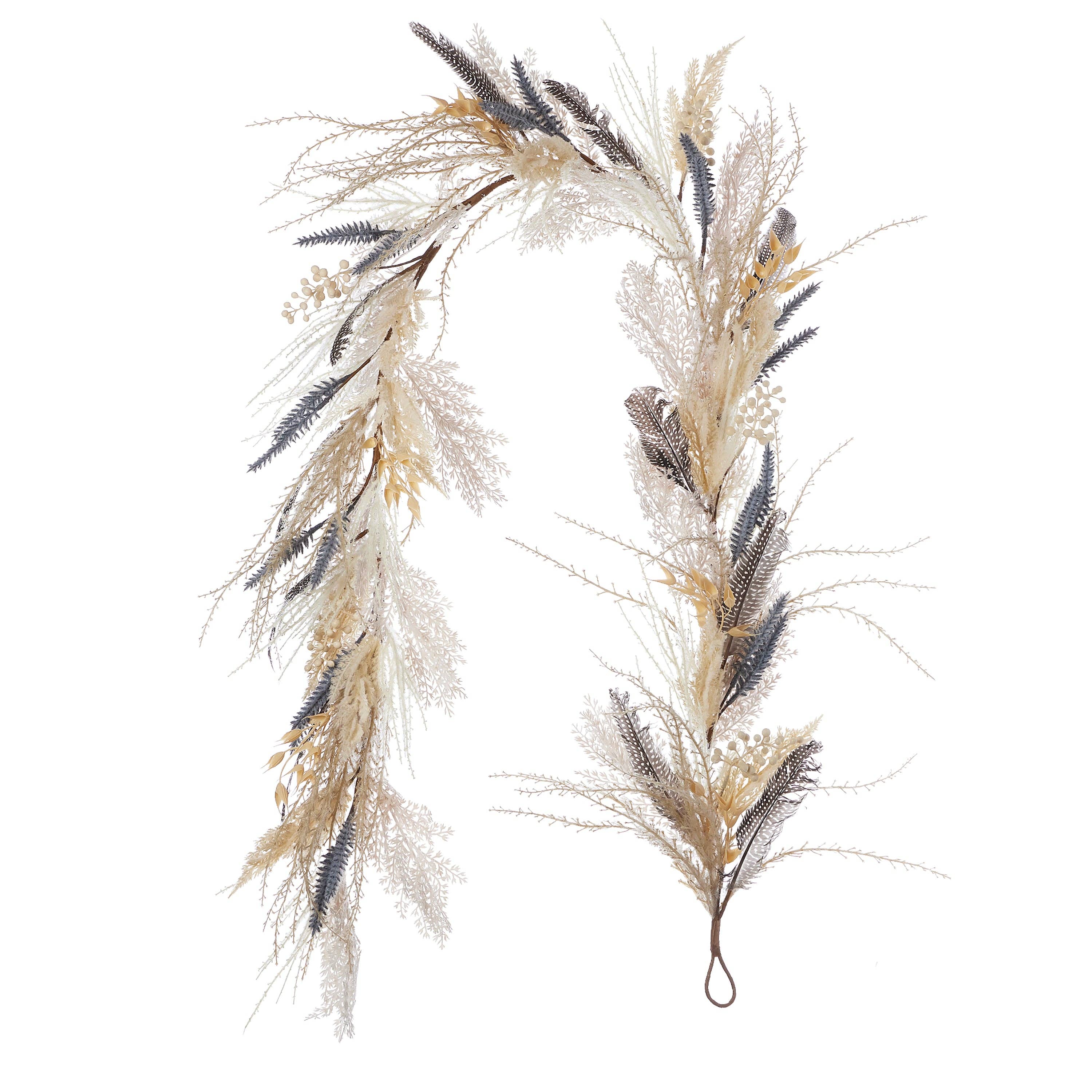 Seasonal LLC - Wholesale Bunting/Garland - Fall Fields Bouquet with Feather and Pampas 6ft Garland3