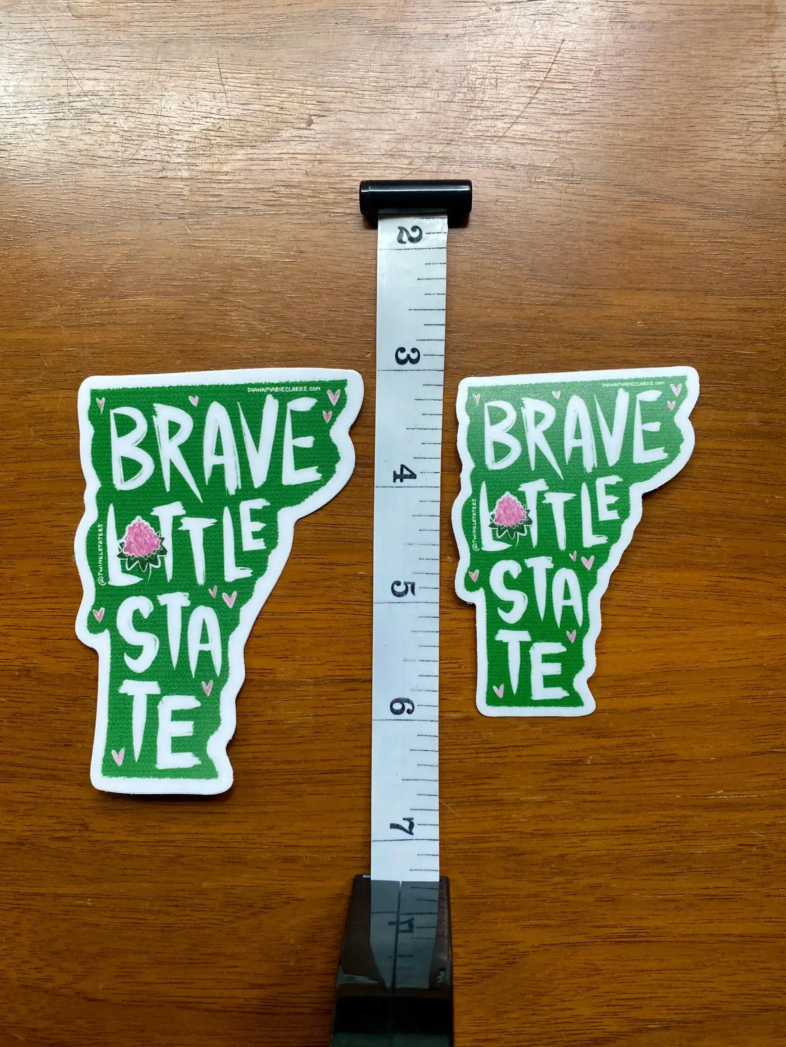 Designs by Diana - twinkletaters - Wholesale Sticker - Brave Little State Vermont Vinyl Sticker0
